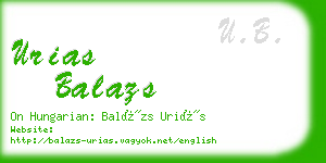 urias balazs business card